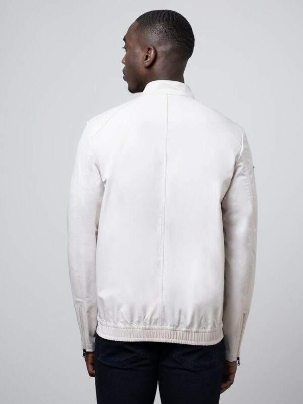 Quilted Long Sleeve Biker Jacket Stone - Image 5