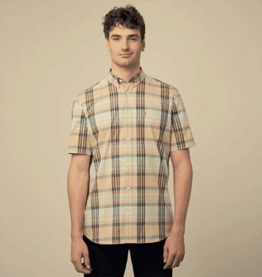 Polo Bold Check Short Sleeve Aqua