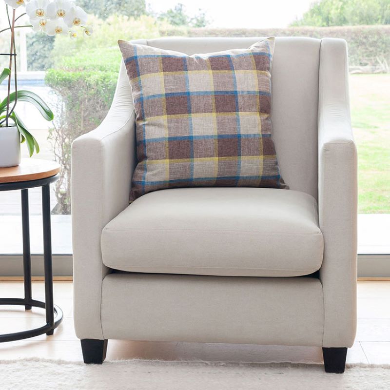 Linen House Checkmate Mocha 55 x 55cm Cushion