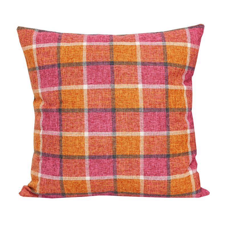 Linen House Checkmate Coral 55 x 55cm Cushion