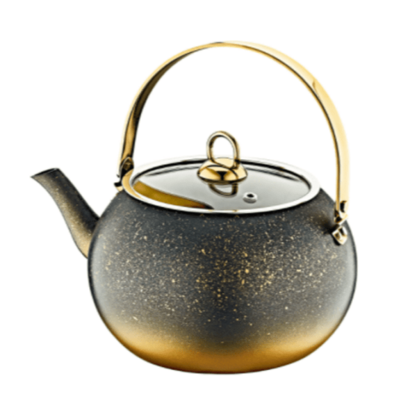 Teapot 1 Liter Black and Gold 8212