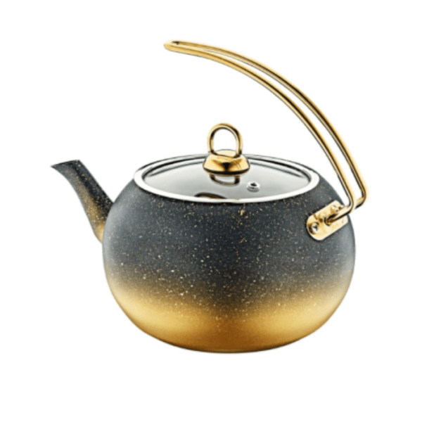 Teapot 1 Liter Black and Gold 8212 - Image 4