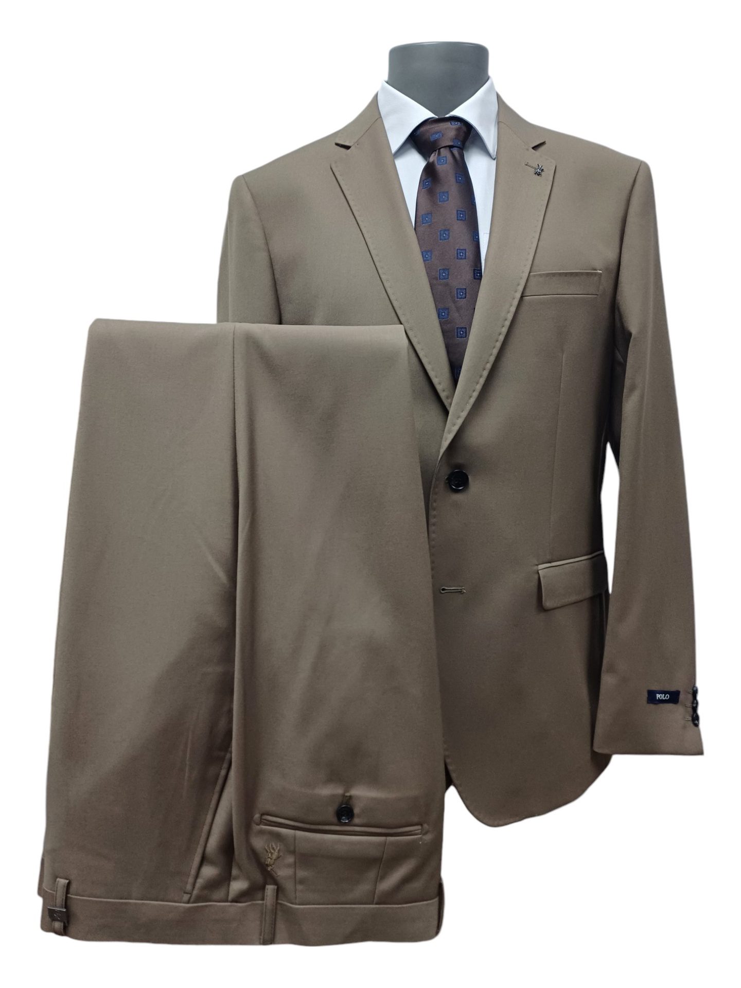 Polo Custom Fit Suit Brown