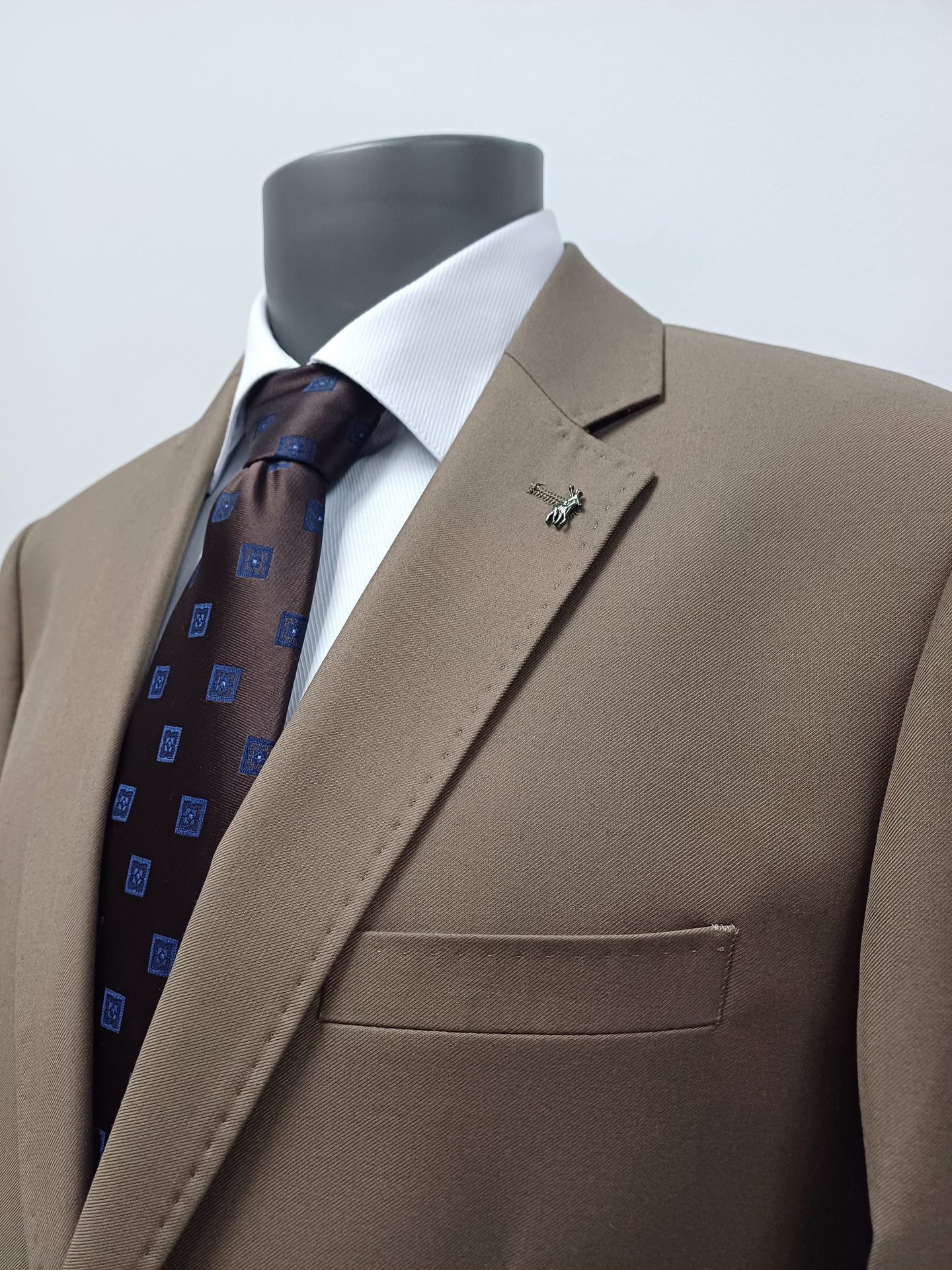 Polo Custom Fit Suit Brown (4)