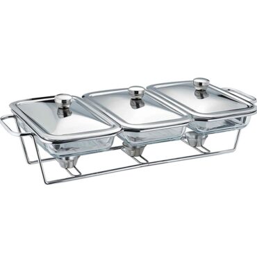 Chafing Dish 3x1.5LT With Warmer Silver SS534