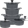 Pot Set Glory King 10pc Grey P119
