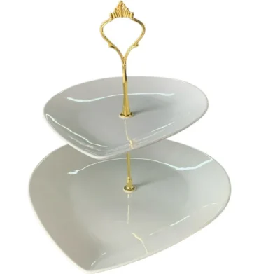 Porcelain Drop Shape White 2 Tier AD26126