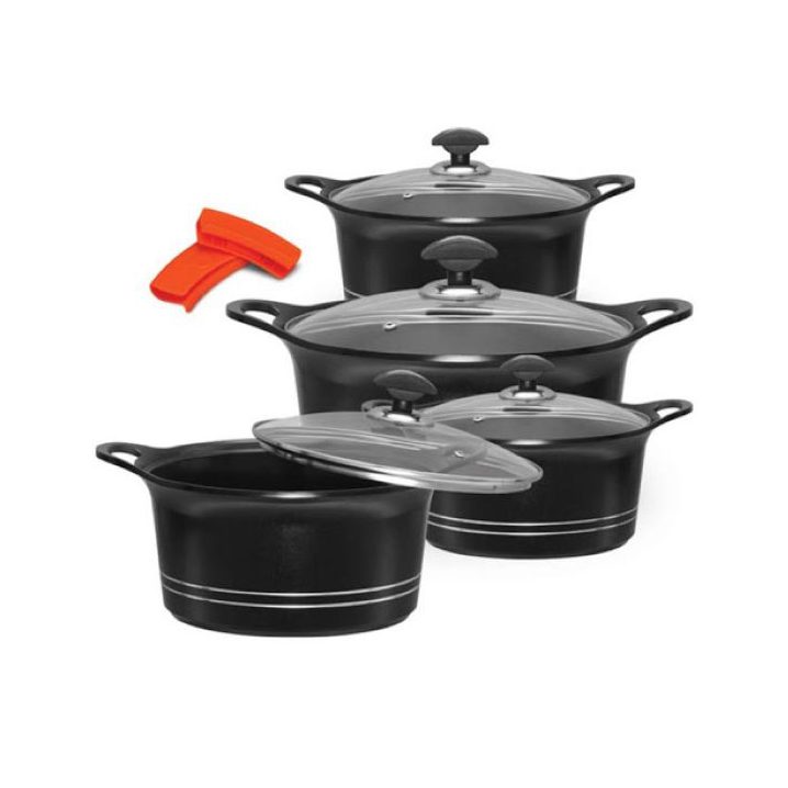 Pot Set Glory King 10pc Black P119