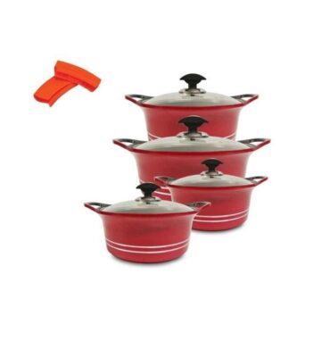 Pot Set Glory King 10pc Red P119
