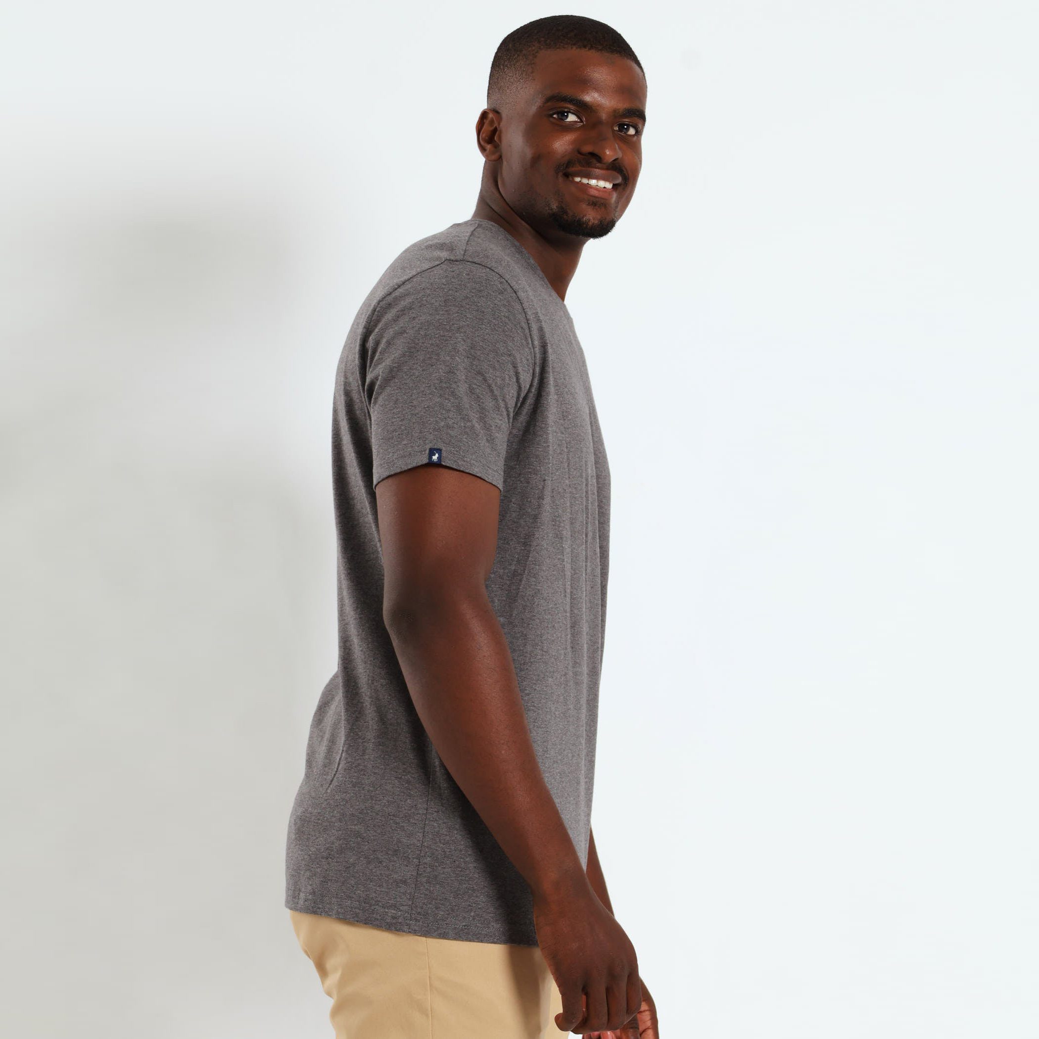 Polo Crew Neck Short Sleeve Tee Charcoal (4)