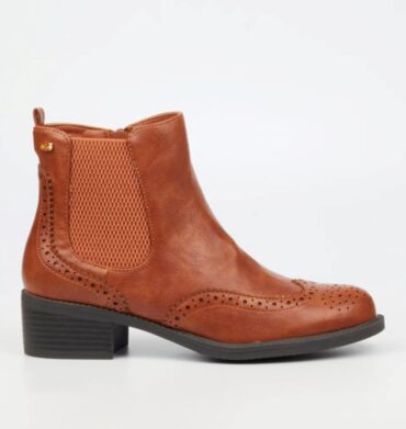 Miss Black Ford 1/2 Boot with Zip Tan