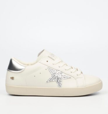 Miss Black Veta Sneaker Lace-Up Silver