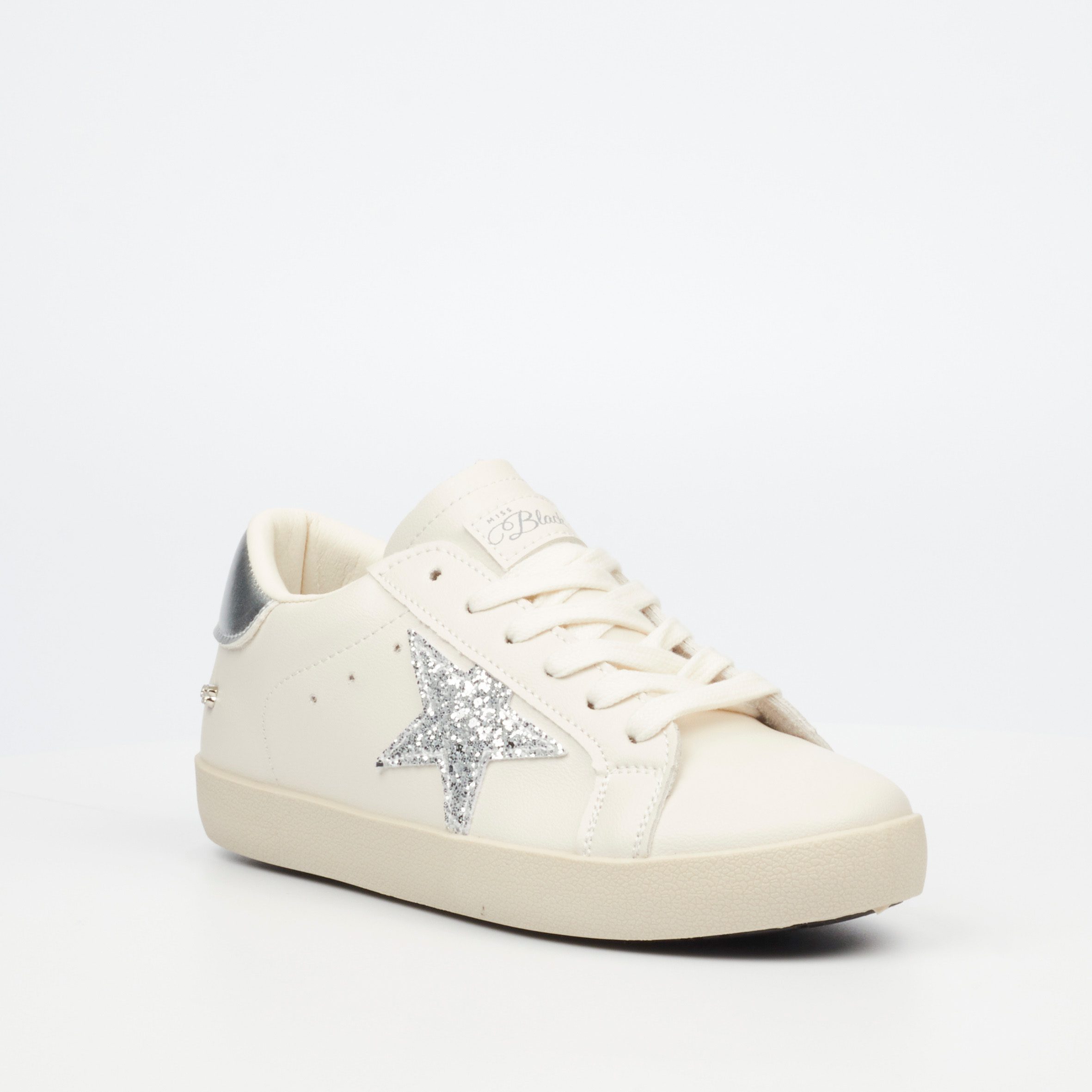 Miss Black Veta Sneaker Lace-Up Silver (3)