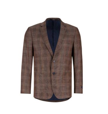 Polo Mens Custom Fit Check Blazer Rust