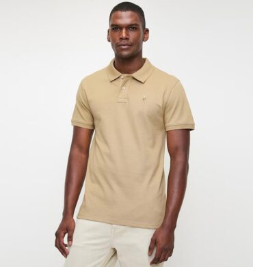 Polo Pique Short Sleeve Golfer Stone