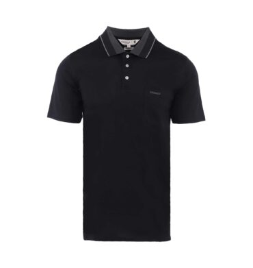 Pringle Brooks Jacquard Short Sleeve Golfer Black