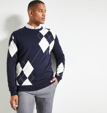Pringle Russel Argyle Sweater Navy