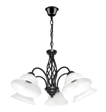 BS CH1032/5 Metal Chandelier with Alabaster Glass