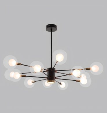 BS CH254/12 Gold Black & Gold Metal Chandelier