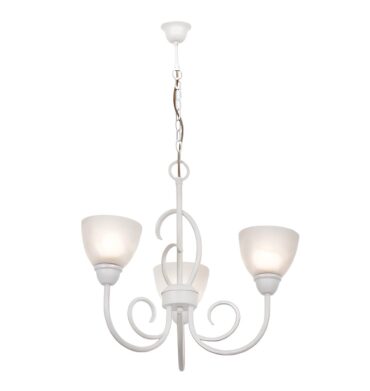BS CH3068/3 French White Chandelier With Alabaster