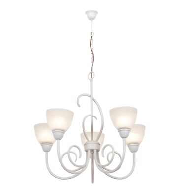 BS CH3068/5 French White Chandelier With Alabaster