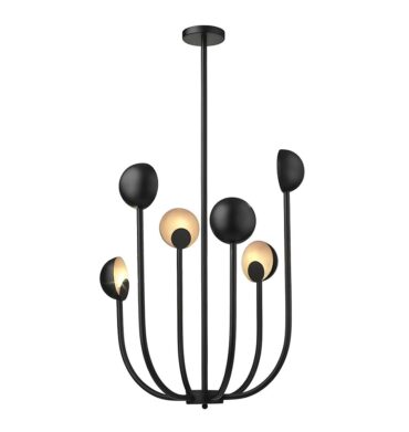 BS CH513/6 BLACK Metal Chandelier Black
