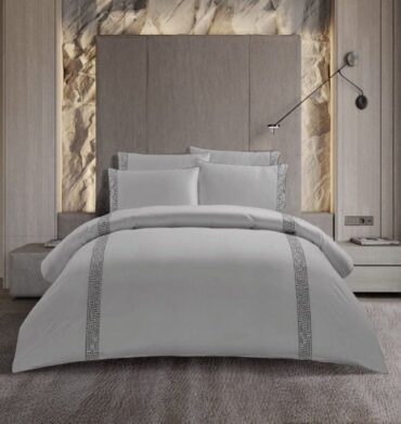 Cotton Co Roberto Duvet Cover Silver 400TC