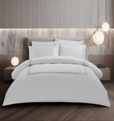 Egyptian Cotton Co Corda Duvet Cover 400TC White