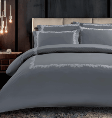Egyptian Cotton Co Liana Duvet Cover 400TC Grey