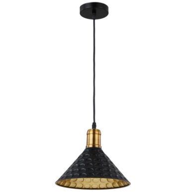 Bright Star PEN213 BLACK Iron Pendant with Black Cord