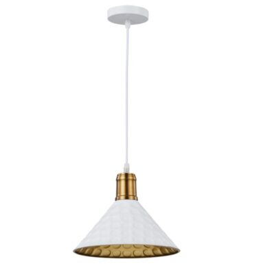 Bright Star PEN214 WHITE Iron Pendant with White Cord
