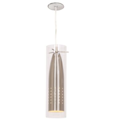 Bright Star PEN2298/1 SATIN Cord Pendant with Clear Glass