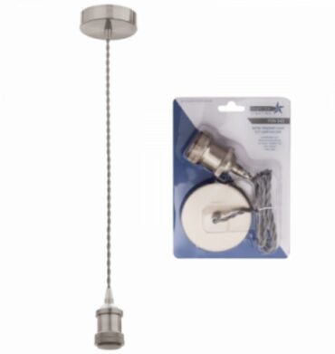 Bright Star PEN543 MATT NICKEL Cord Pendant Blister Pack