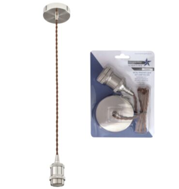 Bright Star PEN551 SATIN Satin Chrome Cord Pendant Blister Pack