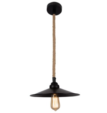 Bright Star PEN586 BLACK Metal Pendant with Rope