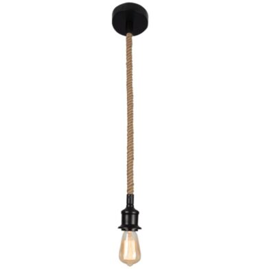 Bright Star PEN587 BLACK Metal Pendant with Rope