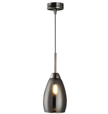 Bright Star PEN813/1 GUN METAL with Smoke Colour Glass Pendant
