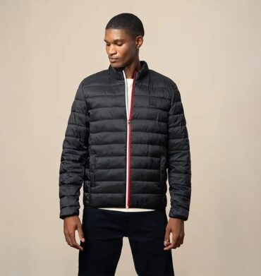 Polo Mens Nylon Long Sleeve Puffer Jacket Black