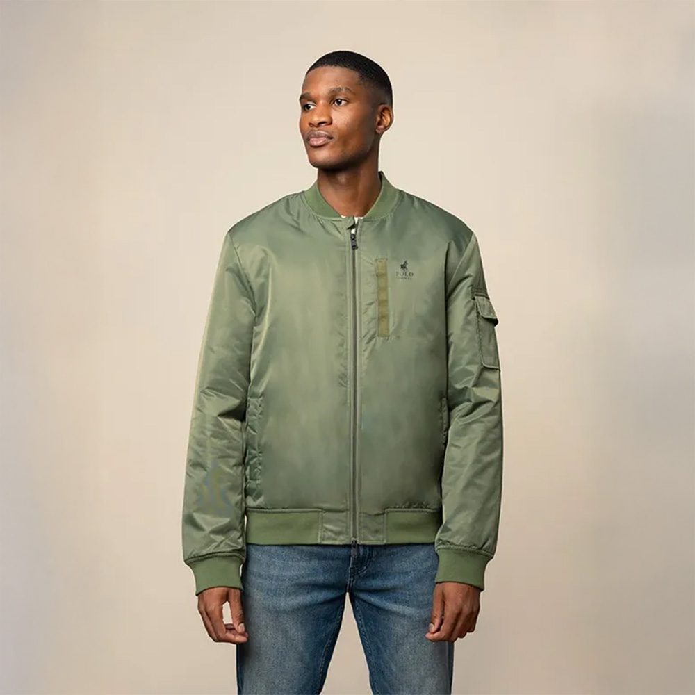 Polo Mens PJC Bomber Jacket Long Sleeve Green Metro Menlyn