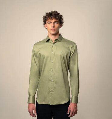 Polo Mens Sateen Long Sleeve Shirt Sage