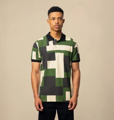 Polo Mens Block Print Short Sleeve Golfer Multi