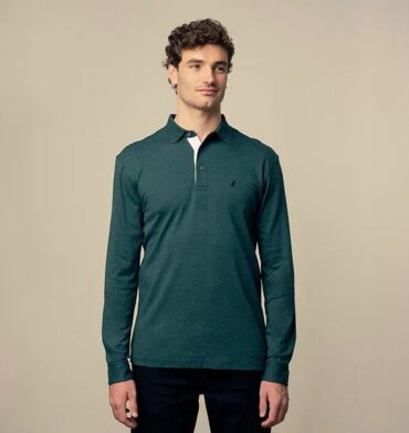 Polo Mens Double Yarn Long Sleeve Golfer Fatigue