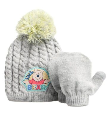 Winnie The Poo 2pc Baby Beanie And Mitten Set