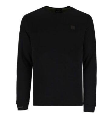 Polo Mens Crew Neck Long Sleeve Tee Black