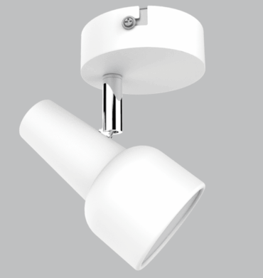 BS S166/1 Matt WHITE Polished Chrome Spotlight