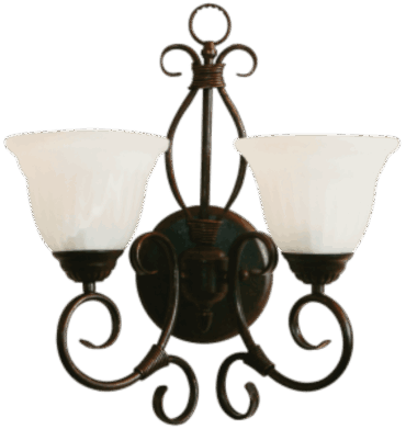 BS WB1470/2 Metal Wall Bracket With Alabaster Glass