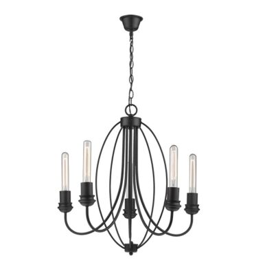 Bright Star CH342/5 Black Metal Chandelier