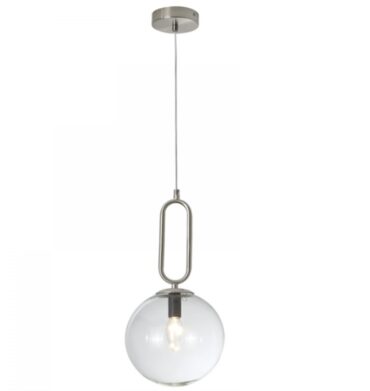 Bright Star PEN462 SATIN Satin Chrome Pendant with Clear Glass