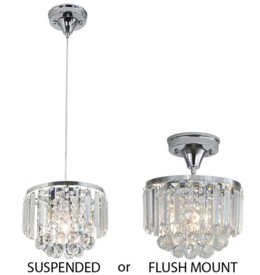 Bright Star PEN827 CHROME 2 in 1 Pendant and Ceiling Light