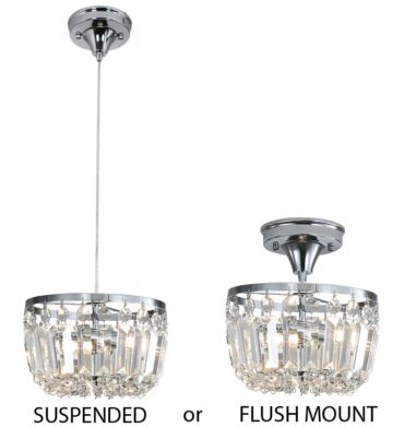 Bright Star PEN829 CHROME 2 in 1 Pendant and Ceiling Light Polished Chrome